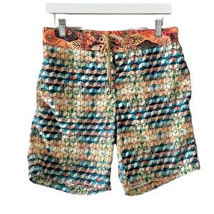 Maaji Mens swim trunks shorts Size small geometric pattern